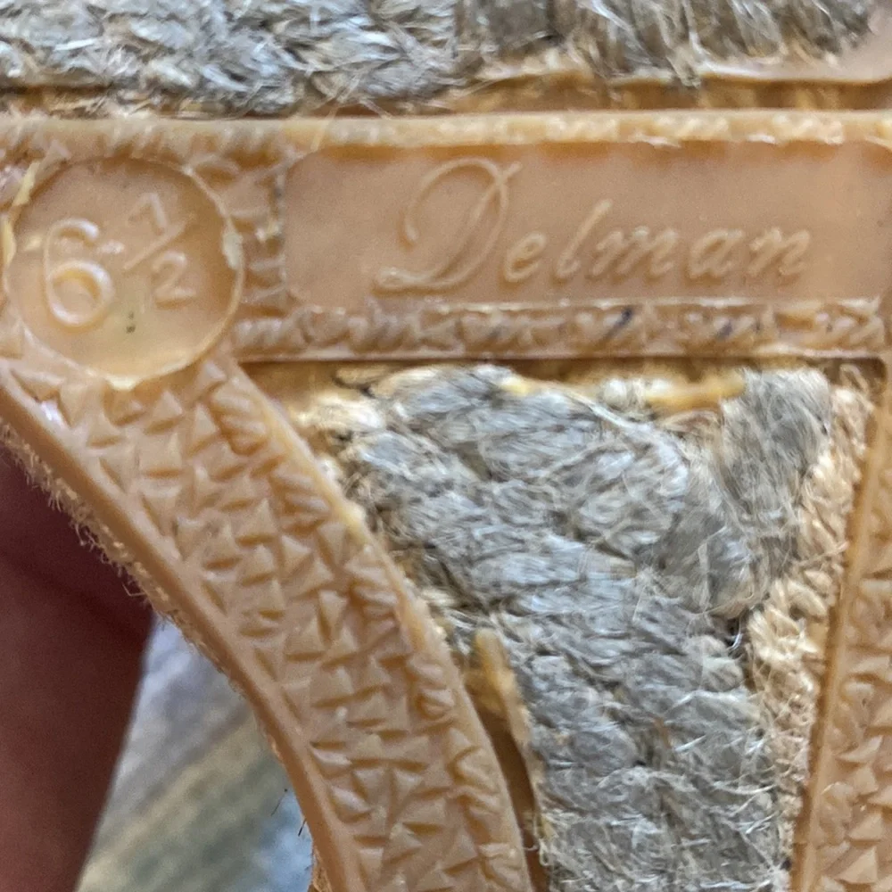 Delman wedges. Orange strap, woven platform. Extremely comfortable. Size 6.5 - Picture 4 of 4